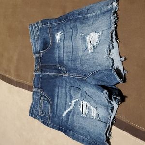 Grace & Lace destroyed denim shorts